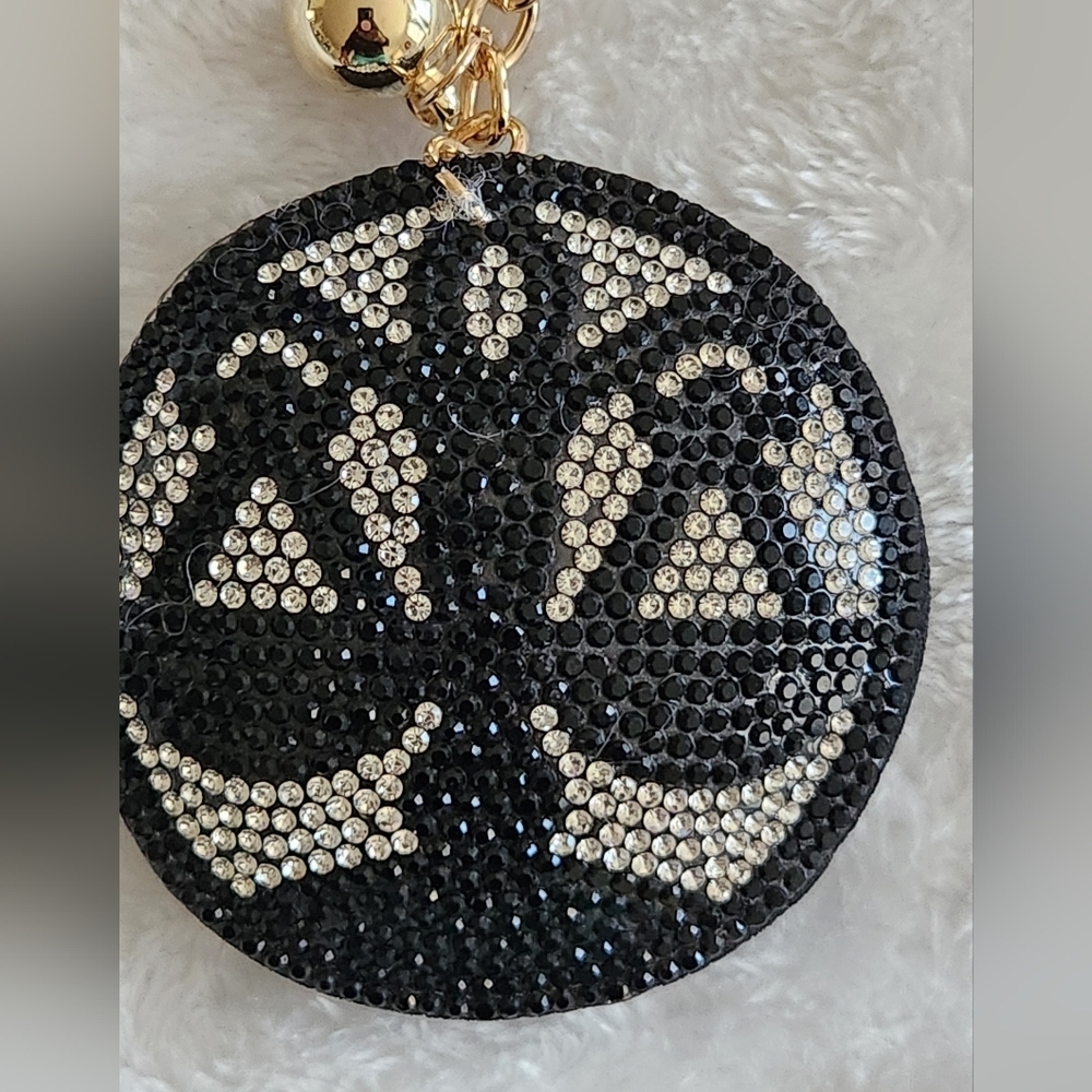 Libra Elegant Black and Silver Keychain Bag Charm - Picture 2 of 3